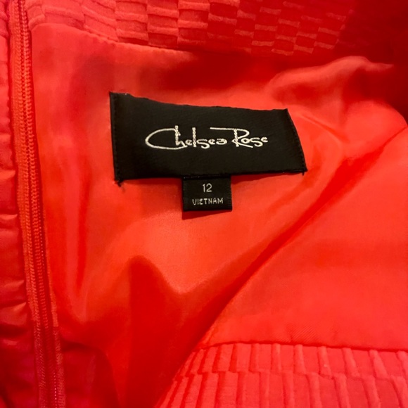 Chelsea Rose Coral Textured Dress 12 FREE SHIP - Picture 4 of 5